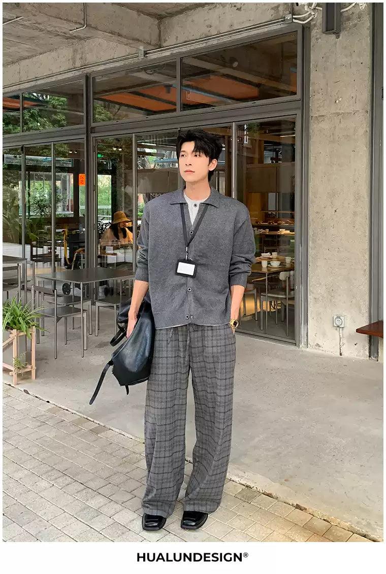 Hua Drawstring Waist Plaid Pants-korean-fashion-Pants-Hua's Closet-OH Garments