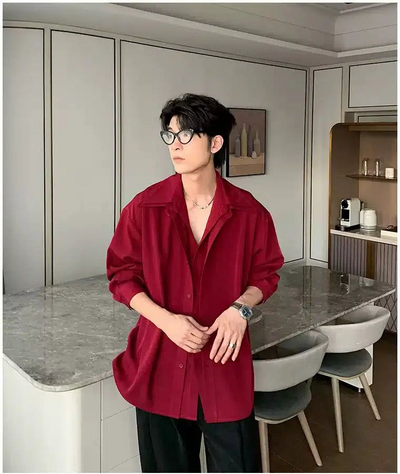 Hua Formal Solid Color Shirt-korean-fashion-Shirt-Hua's Closet-OH Garments