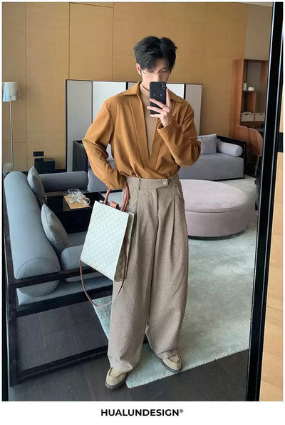 Hua Front Pleats Wide Leg Trousers-korean-fashion-Trousers-Hua's Closet-OH Garments