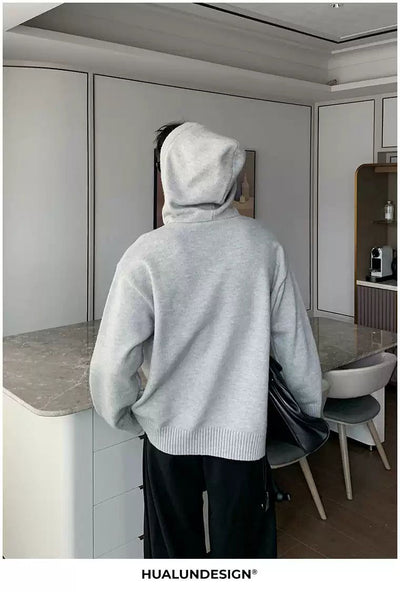 Hua Layered Drawstring Knit Hoodie-korean-fashion-Hoodie-Hua's Closet-OH Garments