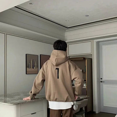 Hua Loose Fit Minimal Text HoodieJacket-korean-fashion-Jacket-Hua's Closet-OH Garments