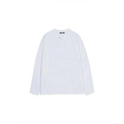 Hua Minimal Detail Classic Long Sleeves T-Shirt-korean-fashion-T-Shirt-Hua's Closet-OH Garments