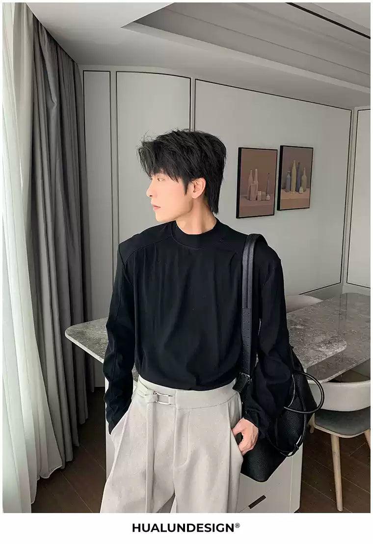 Hua Plain Casual Fit Mockneck-korean-fashion-Mockneck-Hua's Closet-OH Garments