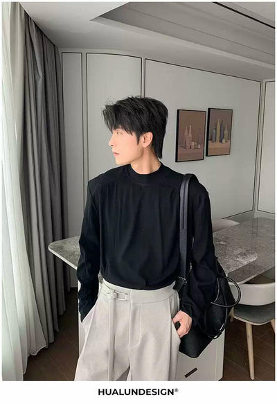 Hua Plain Casual Fit Mockneck-korean-fashion-Mockneck-Hua's Closet-OH Garments