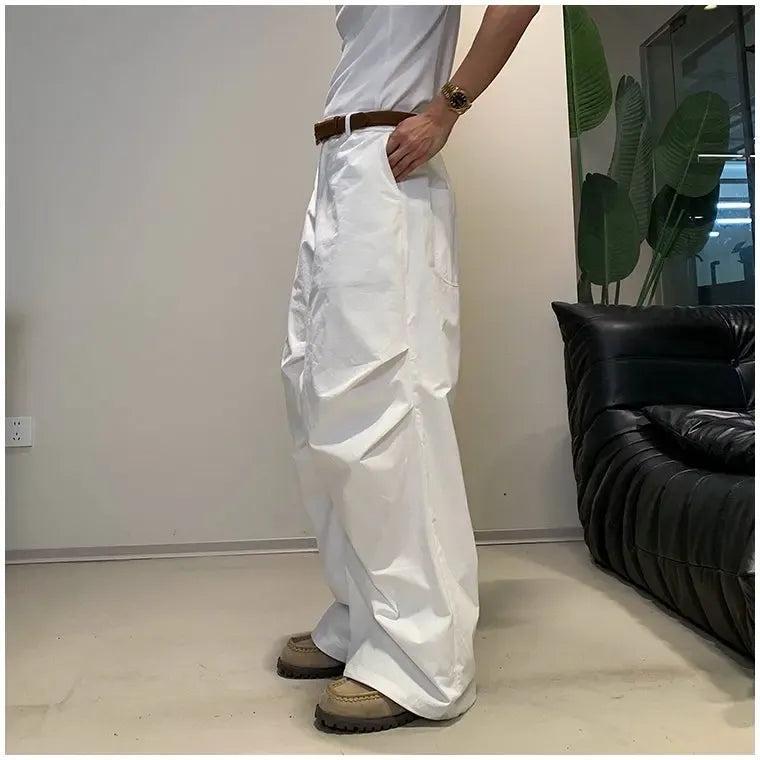 Hua Plain Side Pleated Track Pants-korean-fashion-Pants-Hua's Closet-OH Garments