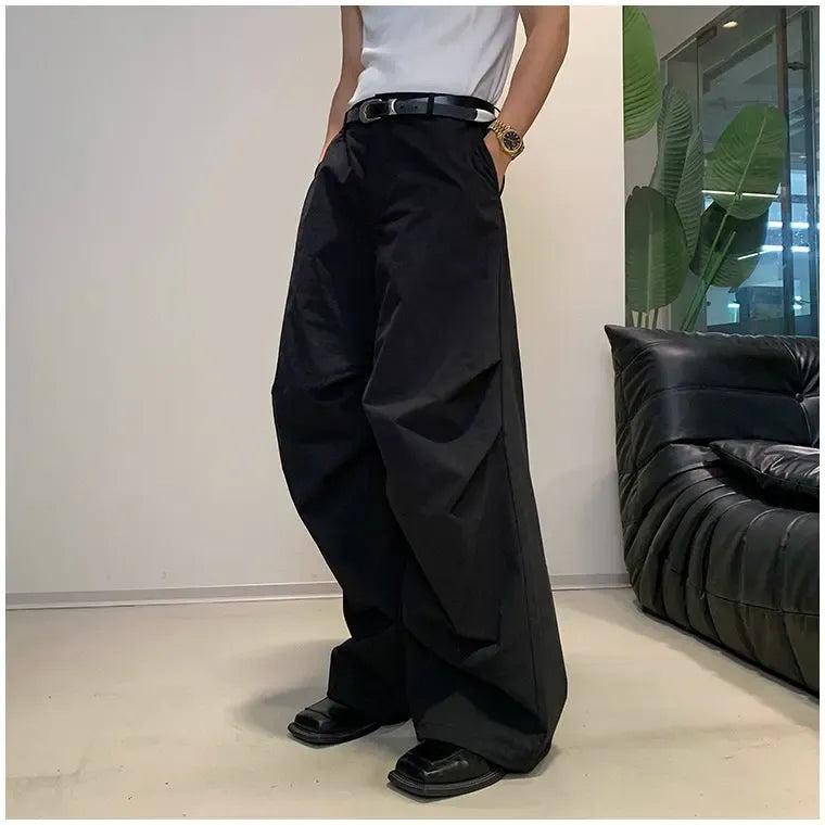 Hua Plain Side Pleated Track Pants-korean-fashion-Pants-Hua's Closet-OH Garments