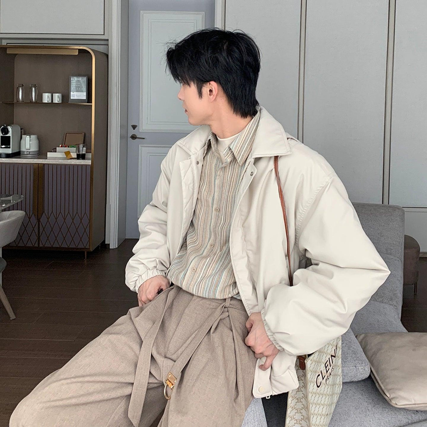 Hua Ruched Hem Lined Full-Zip Jacket-korean-fashion-Jacket-Hua's Closet-OH Garments