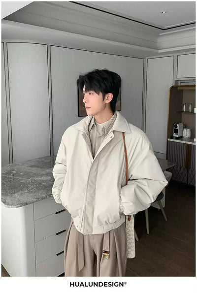 Hua Ruched Hem Lined Full-Zip Jacket-korean-fashion-Jacket-Hua's Closet-OH Garments