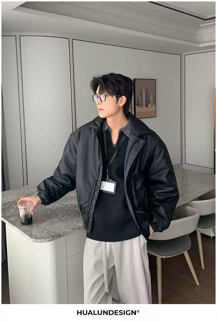 Hua Ruched Hem Lined Full-Zip Jacket-korean-fashion-Jacket-Hua's Closet-OH Garments