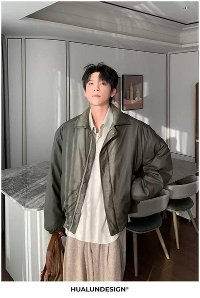 Hua Ruched Hem Lined Full-Zip Jacket-korean-fashion-Jacket-Hua's Closet-OH Garments