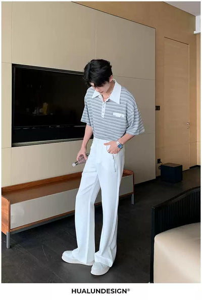 Hua Size Zipped Pocket Straight Pants-korean-fashion-Pants-Hua's Closet-OH Garments