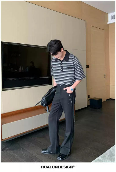 Hua Size Zipped Pocket Straight Pants-korean-fashion-Pants-Hua's Closet-OH Garments