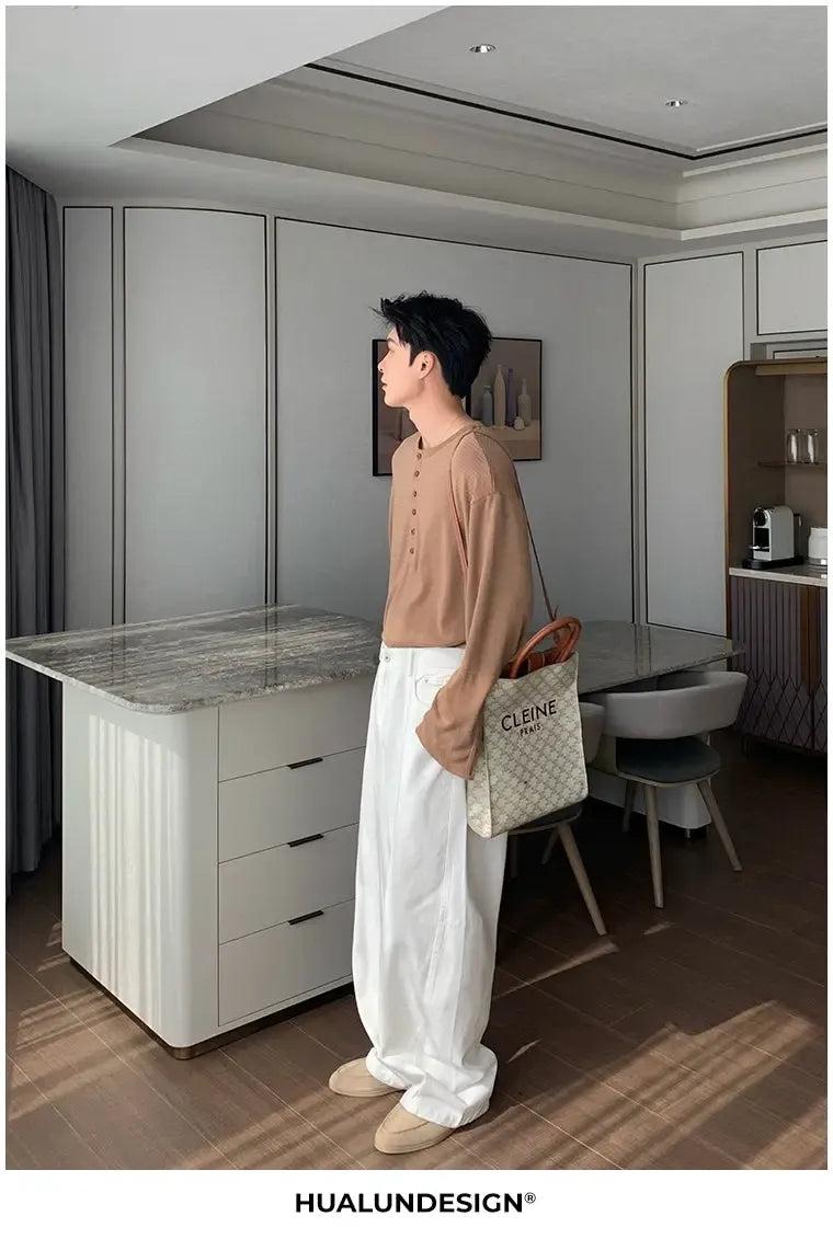 Hua Slant Pocket Clean Fit Pants-korean-fashion-Pants-Hua's Closet-OH Garments