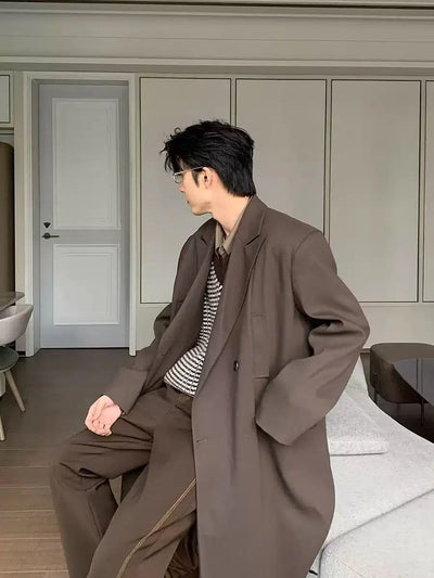 Hua Slant Pocket Double Breast Trench Coat-korean-fashion-Long Coat-Hua's Closet-OH Garments