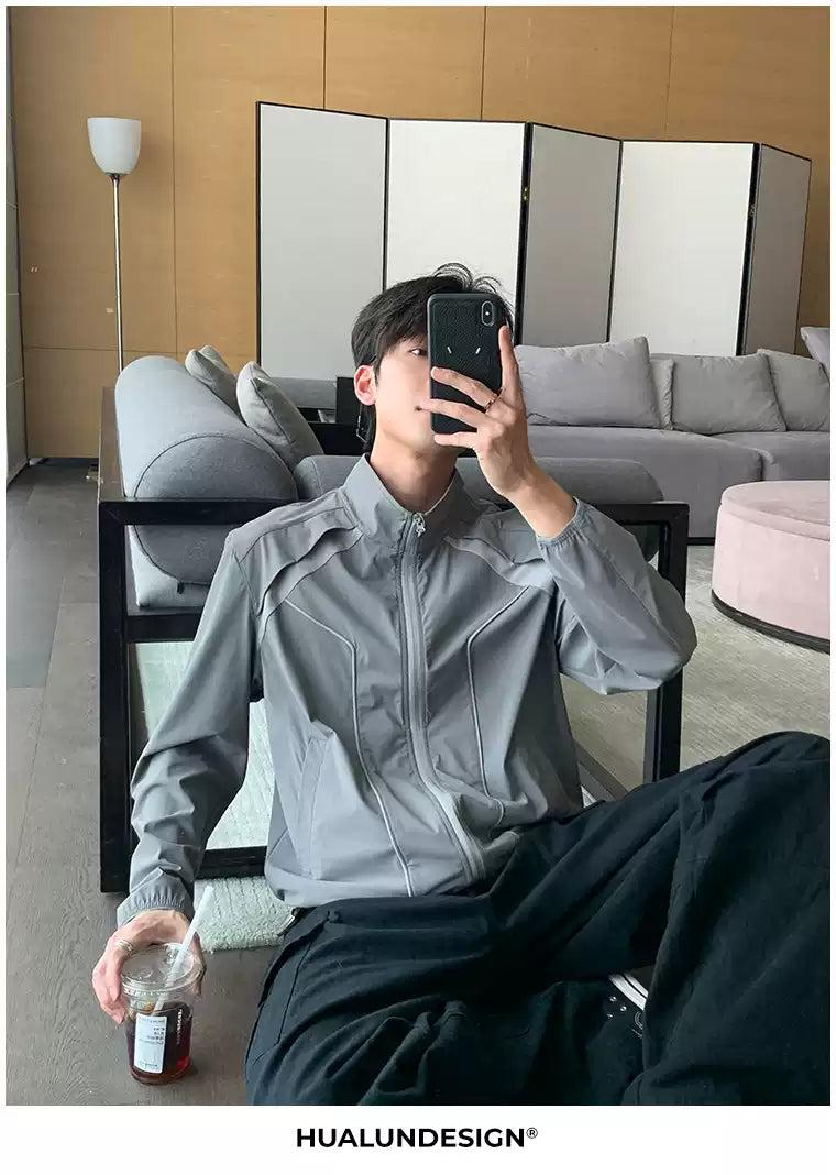 Hua Structured Athleisure Zipped Jacket-korean-fashion-Jacket-Hua's Closet-OH Garments