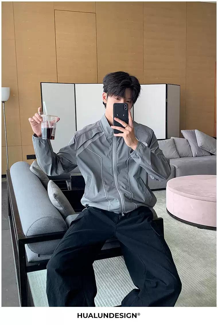 Hua Structured Athleisure Zipped Jacket-korean-fashion-Jacket-Hua's Closet-OH Garments