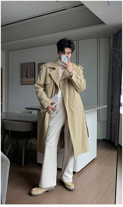 Hua Structured Belted Trench Coat-korean-fashion-Long Coat-Hua's Closet-OH Garments