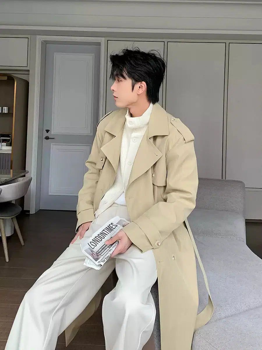 Hua Structured Belted Trench Coat-korean-fashion-Long Coat-Hua's Closet-OH Garments