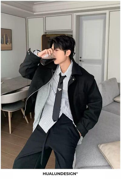 Hua Structured Boxy Zip-Up Jacket-korean-fashion-Jacket-Hua's Closet-OH Garments