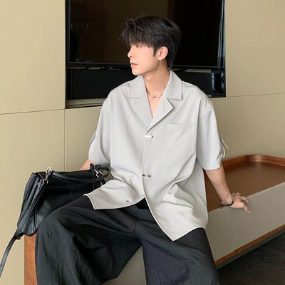 Hua Structured Clip Button Shirt-korean-fashion-Shirt-Hua's Closet-OH Garments
