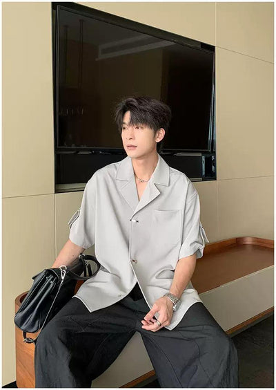 Hua Structured Clip Button Shirt-korean-fashion-Shirt-Hua's Closet-OH Garments