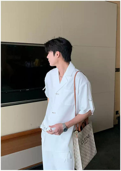 Hua Structured Clip Button Shirt-korean-fashion-Shirt-Hua's Closet-OH Garments
