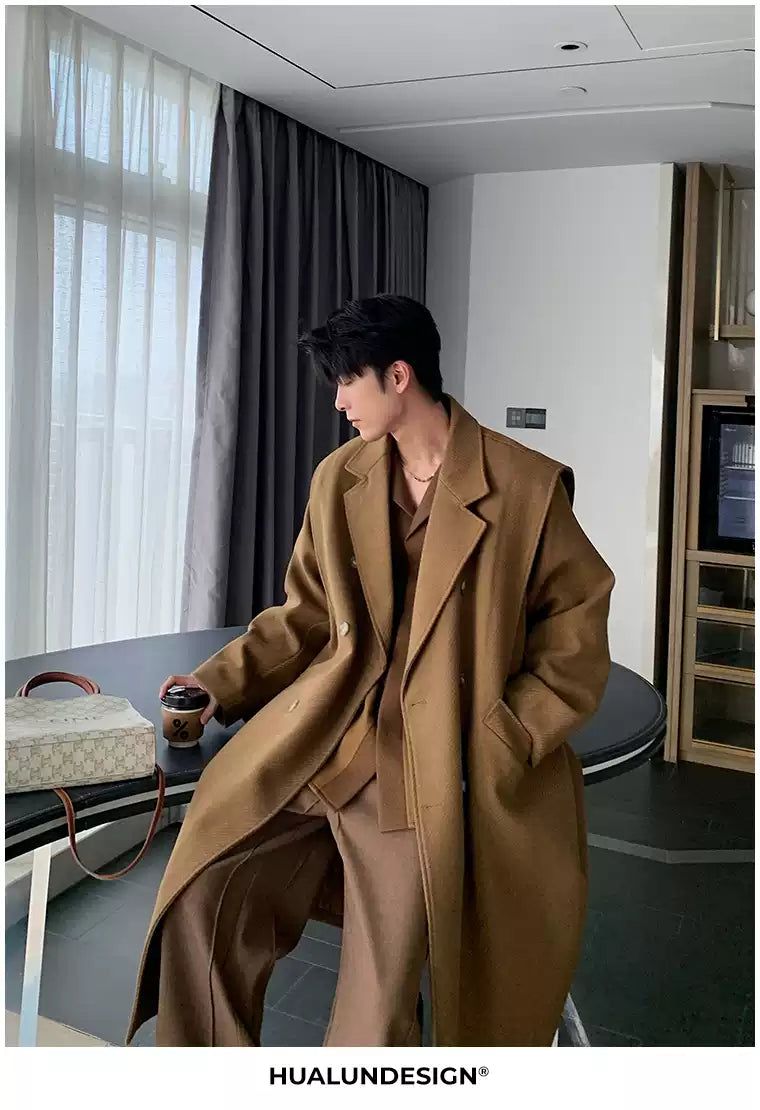 Hua Structured Double Breasted Overcoat-korean-fashion-Long Coat-Hua's Closet-OH Garments