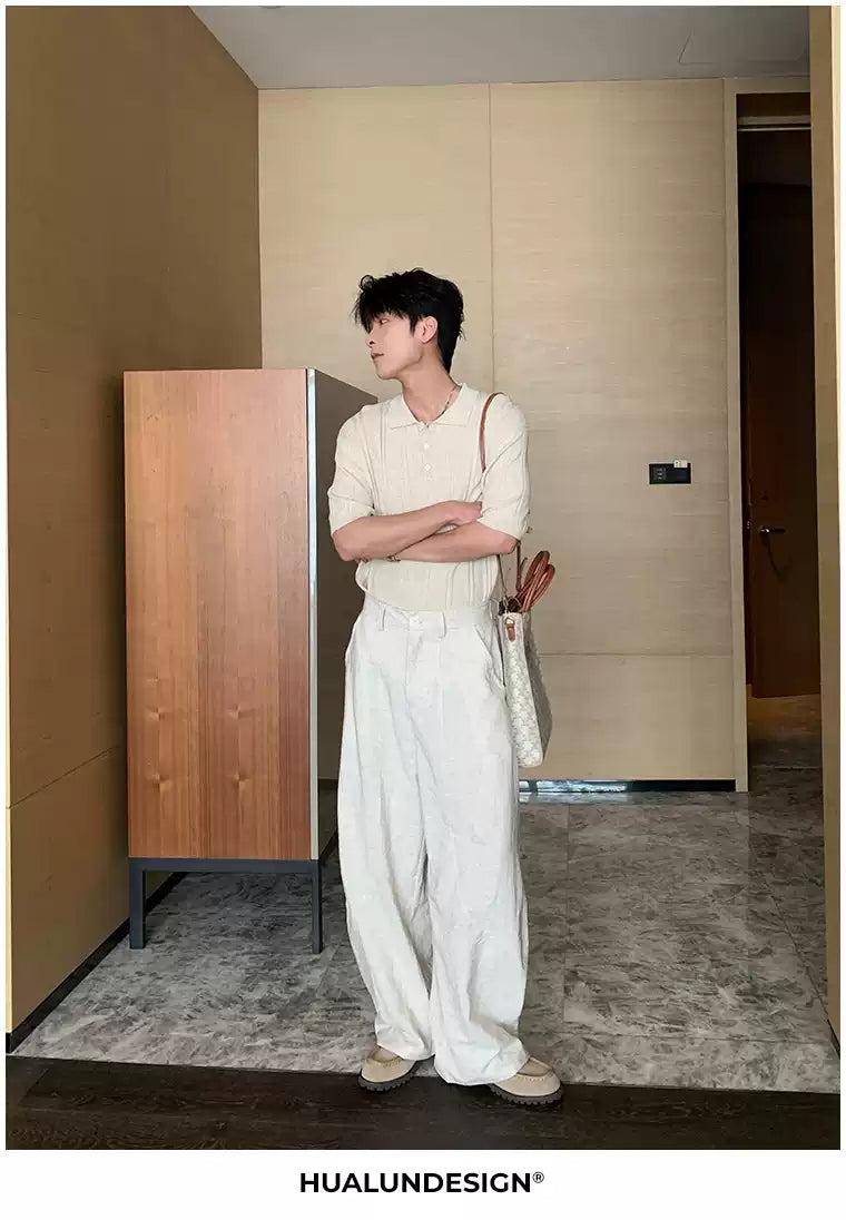 Hua Structured Linen Wide Pants-korean-fashion-Pants-Hua's Closet-OH Garments