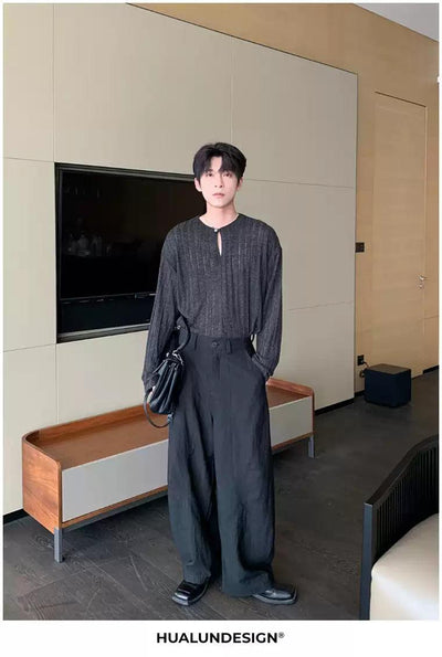 Hua Structured Linen Wide Pants-korean-fashion-Pants-Hua's Closet-OH Garments