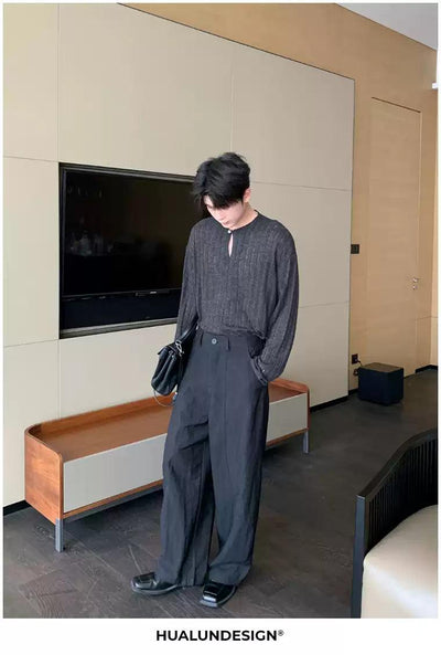 Hua Structured Linen Wide Pants-korean-fashion-Pants-Hua's Closet-OH Garments