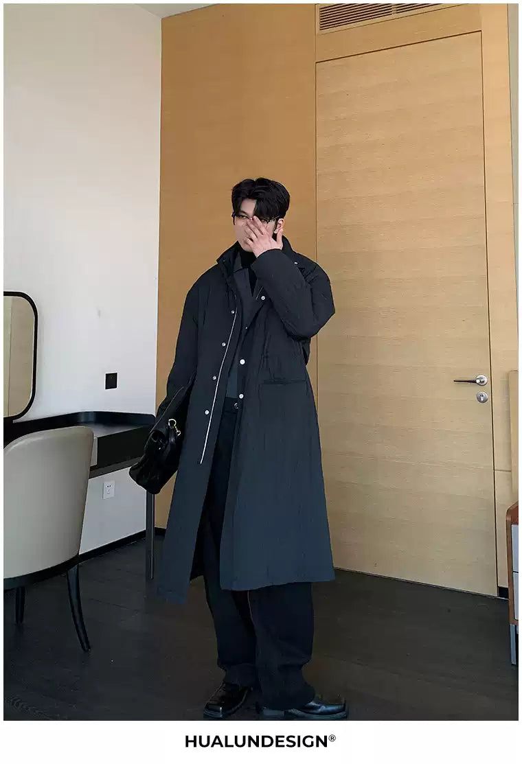 Hua Textured Padded Long Coat-korean-fashion-Long Coat-Hua's Closet-OH Garments