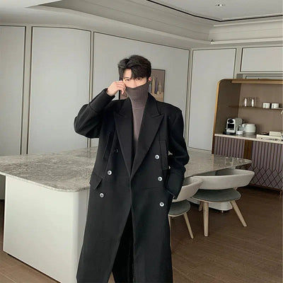 Hua Timeless Double Breasted Overcoat-korean-fashion-Long Coat-Hua's Closet-OH Garments