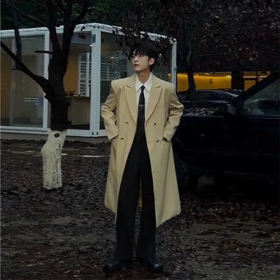 Hua Timeless Four Button Lapel Overcoat-korean-fashion-Long Coat-Hua's Closet-OH Garments