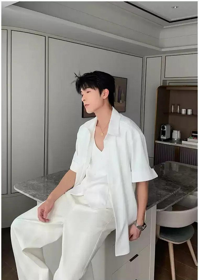 Hua Vest Layered Casual Shirt-korean-fashion-Shirt-Hua's Closet-OH Garments