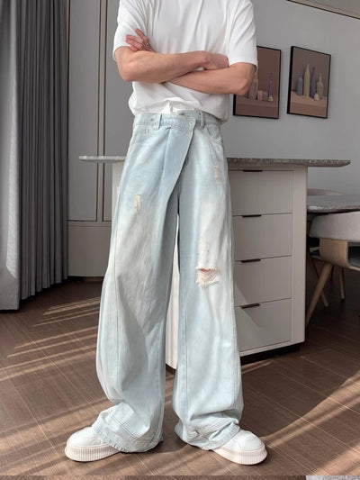 Hua Washed & Distressed Jeans-korean-fashion-Jeans-Hua's Closet-OH Garments