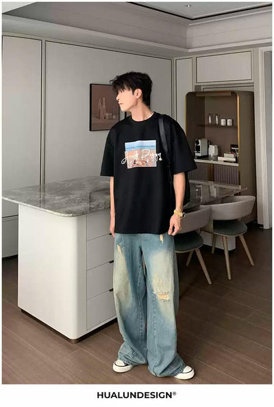 Hua Washed & Distressed Jeans-korean-fashion-Jeans-Hua's Closet-OH Garments