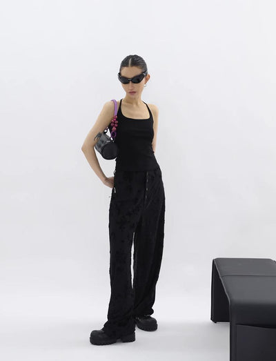 Kei Button-Down Textured Pants-korean-fashion-Pants-Kei's Closet-OH Garments