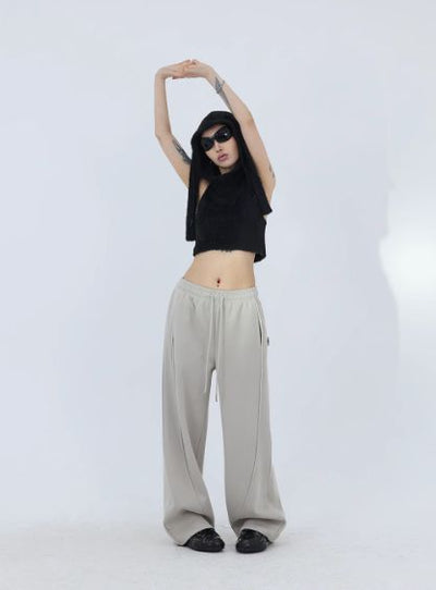 Kei Drawstring Gartered Casual Sweatpants-korean-fashion-Pants-Kei's Closet-OH Garments