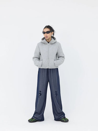 Kei Drawstring Logo Mesh Pants-korean-fashion-Pants-Kei's Closet-OH Garments