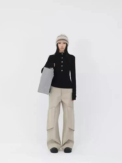 Kei Five-Buttons Slim Fit Long Sleeve T-Shirt-korean-fashion-T-Shirt-Kei's Closet-OH Garments