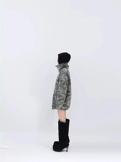 Kei Fur-Trimmed Oversized Camouflage Jacket-korean-fashion-Jacket-Kei's Closet-OH Garments