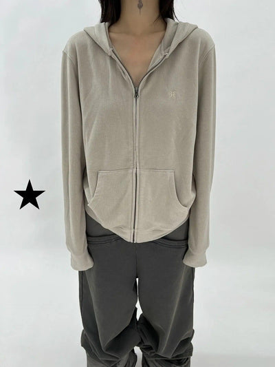 Kei Kangaroo Pocket Zip-Up Hoodie-korean-fashion-Hoodie-Kei's Closet-OH Garments
