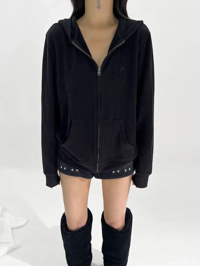 Kei Kangaroo Pocket Zip-Up Hoodie-korean-fashion-Hoodie-Kei's Closet-OH Garments