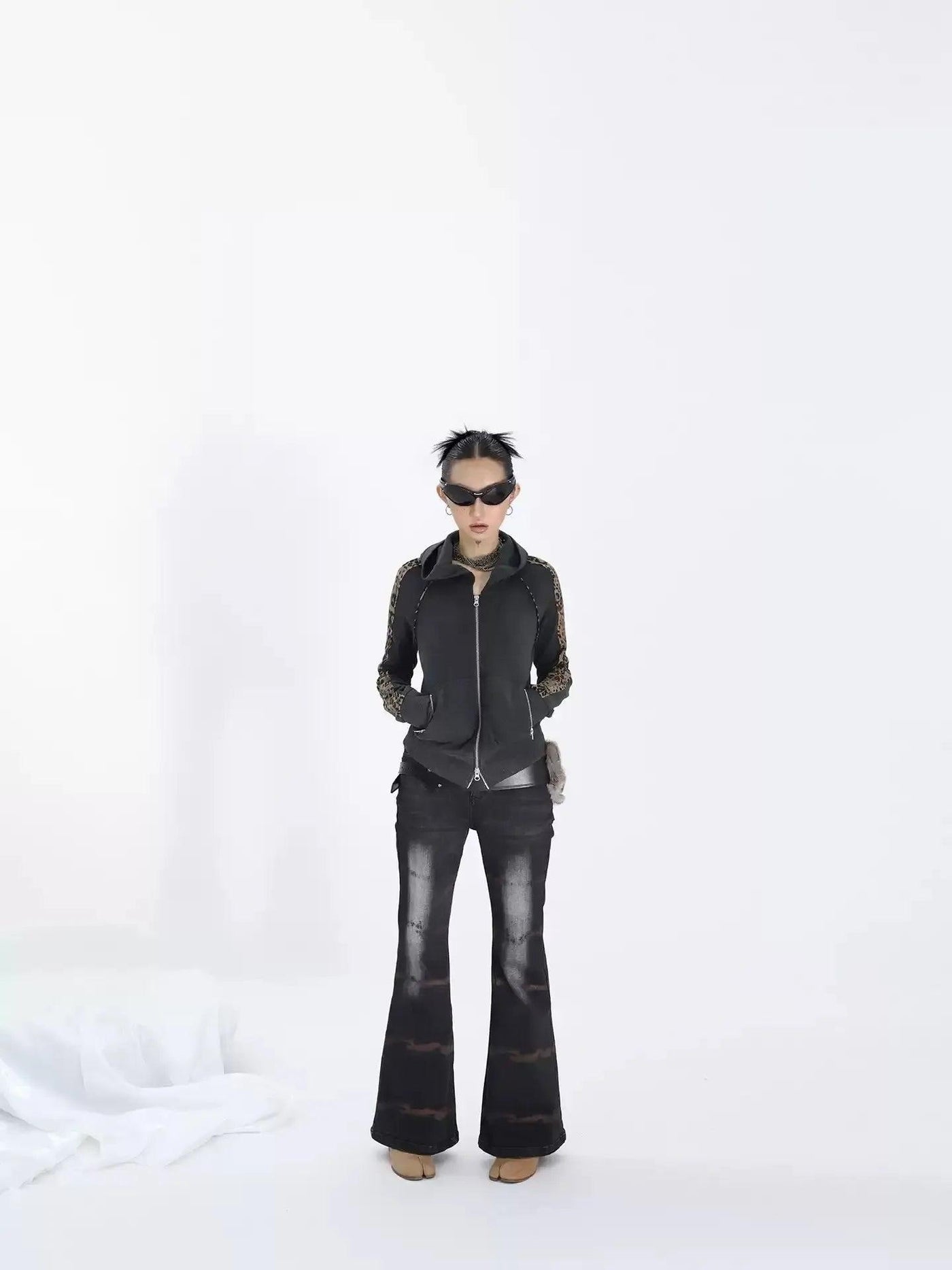 Kei Leopard Print Spliced Zip-Up Hoodie-korean-fashion-Hoodie-Kei's Closet-OH Garments