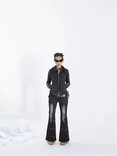 Kei Leopard Print Spliced Zip-Up Hoodie-korean-fashion-Hoodie-Kei's Closet-OH Garments