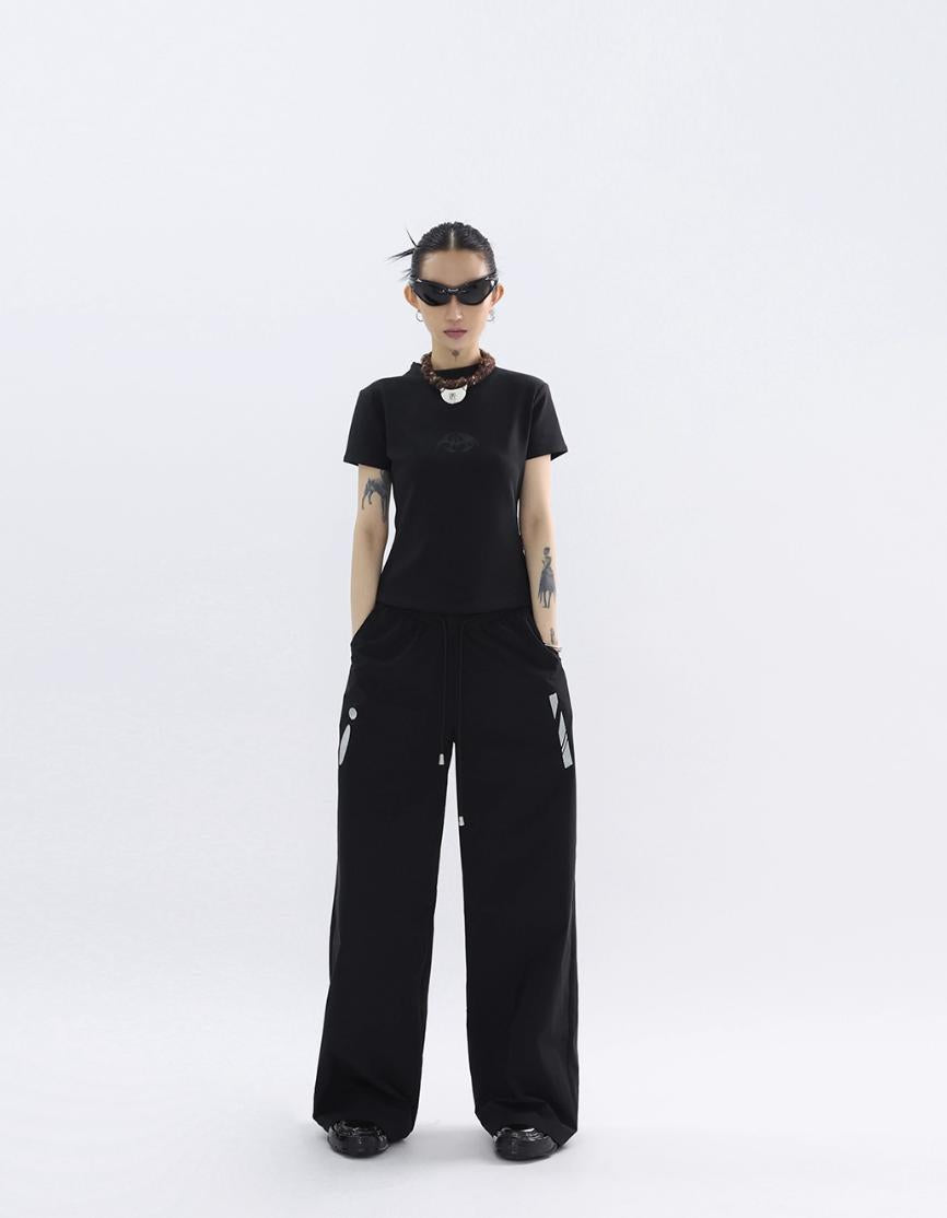 Kei Ruffled String Mini Skirt & Contrast Patch Pants Set-korean-fashion-Clothing Set-Kei's Closet-OH Garments