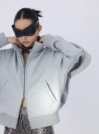 Kei Sleeve-Layered Double Zip Jacket-korean-fashion-Jacket-Kei's Closet-OH Garments