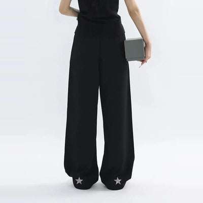 Kei Star Embroidered Straight Pants-korean-fashion-Pants-Kei's Closet-OH Garments