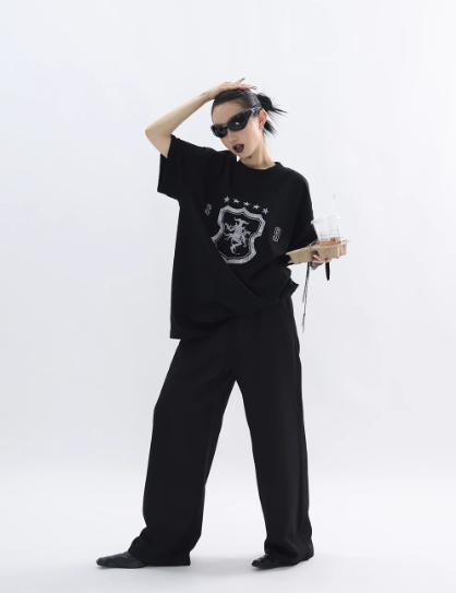 Kei Star Embroidered Straight Pants-korean-fashion-Pants-Kei's Closet-OH Garments