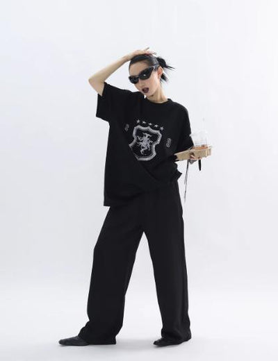 Kei Star Embroidered Straight Pants-korean-fashion-Pants-Kei's Closet-OH Garments